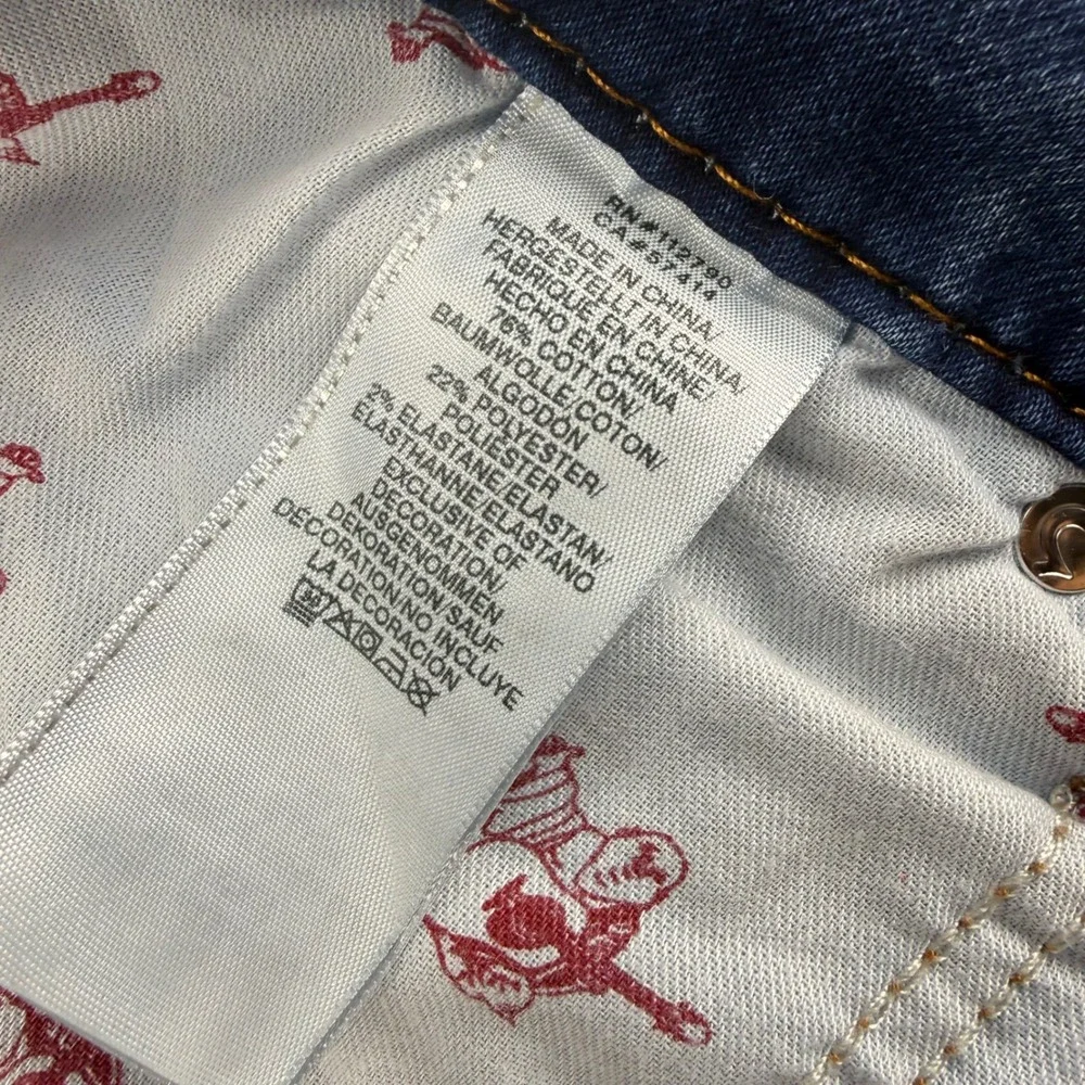 True Religion Rocco Relaxed Skinny Jeans Mens 41-29 Medium Wash Blue Denim Y2K